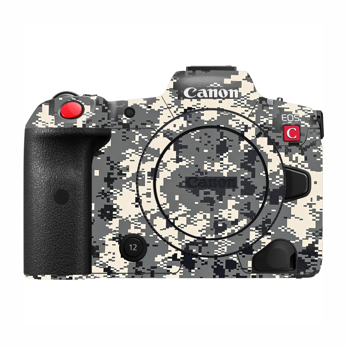 Grey Black Pixel Canon EOS R5 C Camera Skin