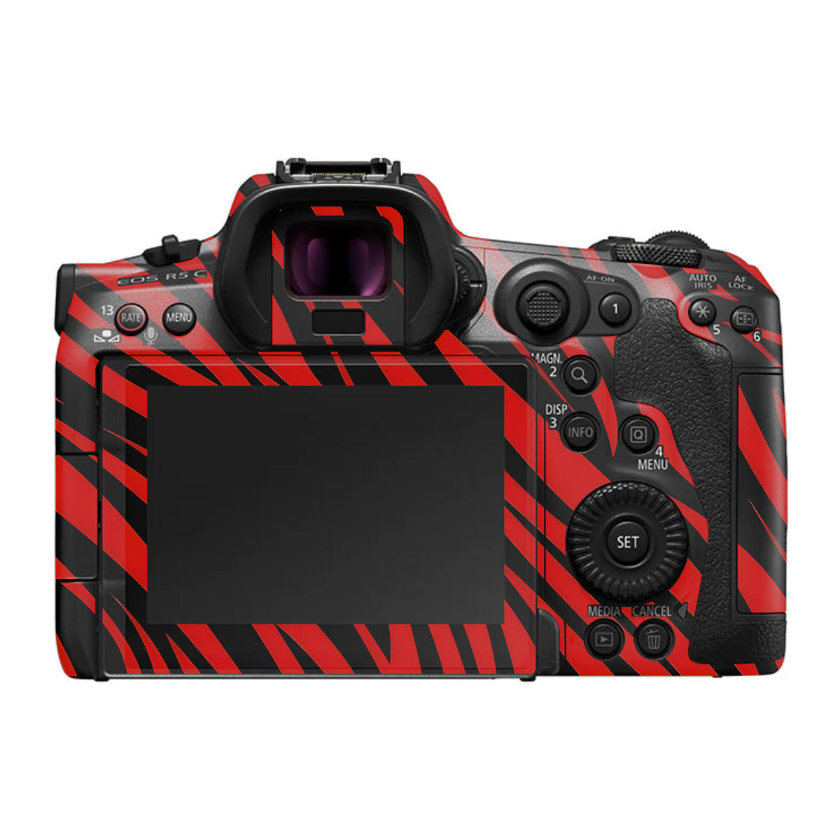 Red and Black Stripes Canon EOS R5 C Camera Skin