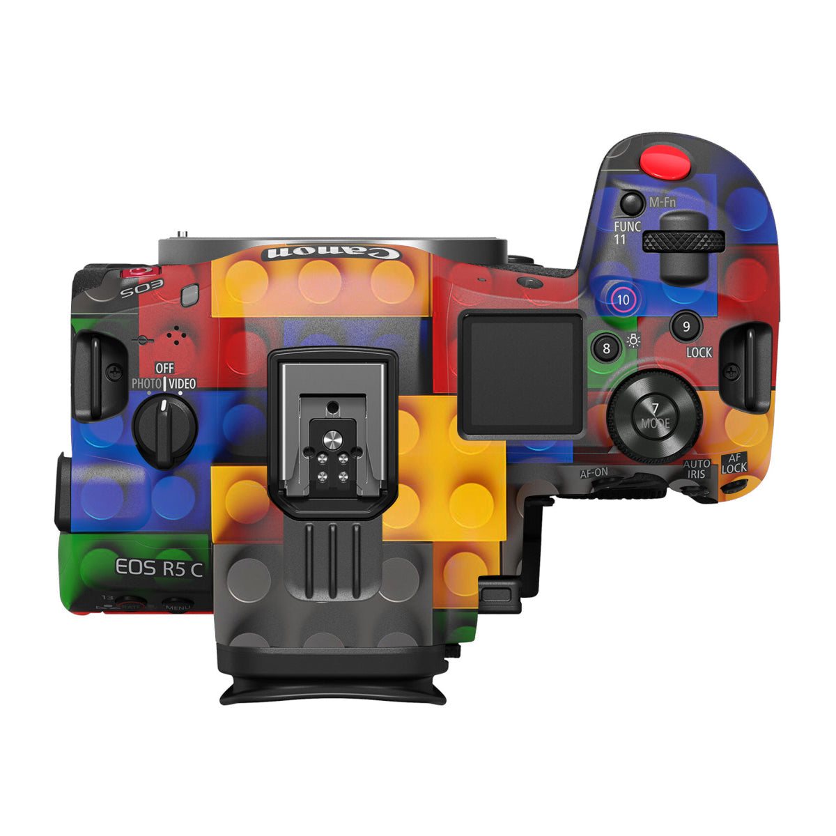 Colorful LEGO Brick Wall Pattern Canon EOS R5 C Camera Skin