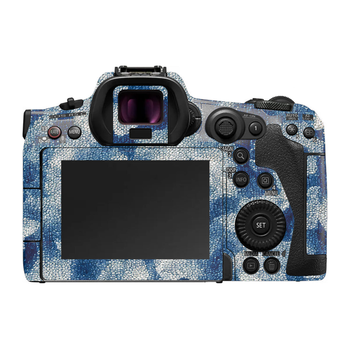 Blue Watercolor Fabric Canon EOS R5 C Camera Skin