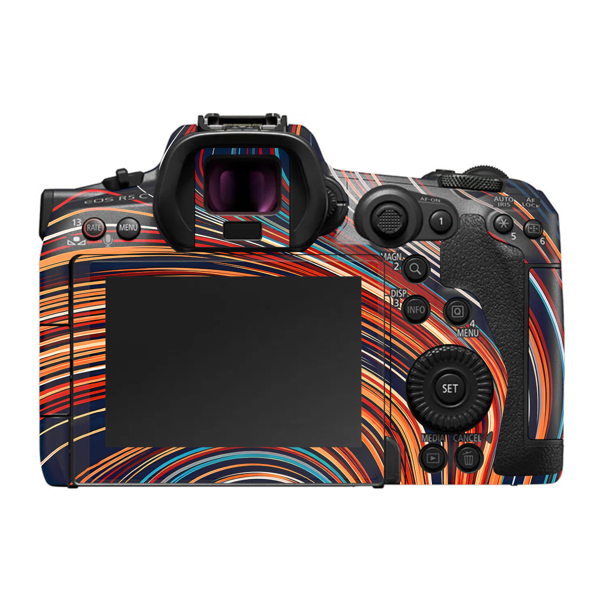 Retro Abstract Striped Swirl Canon EOS R5 C Camera Skin