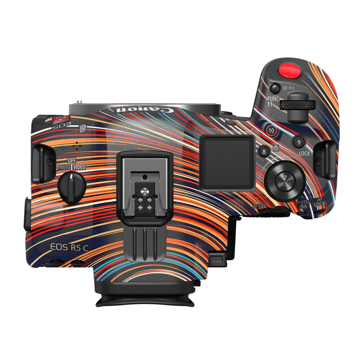 Retro Abstract Striped Swirl Canon EOS R5 C Camera Skin