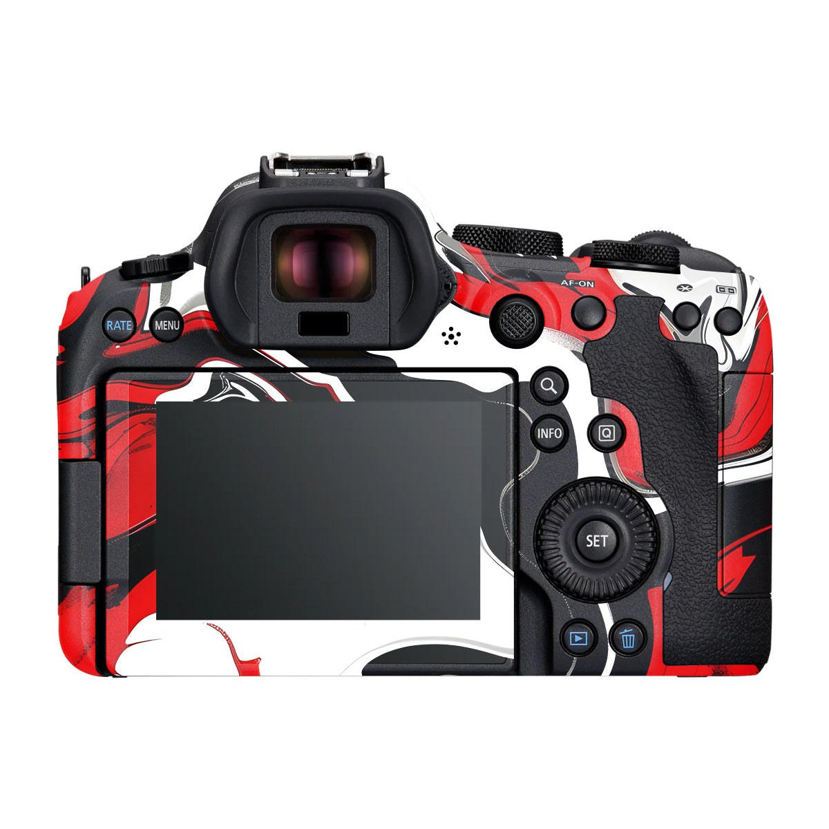 Scarlet and White Motion Canon R6 Mark III Camera Skin
