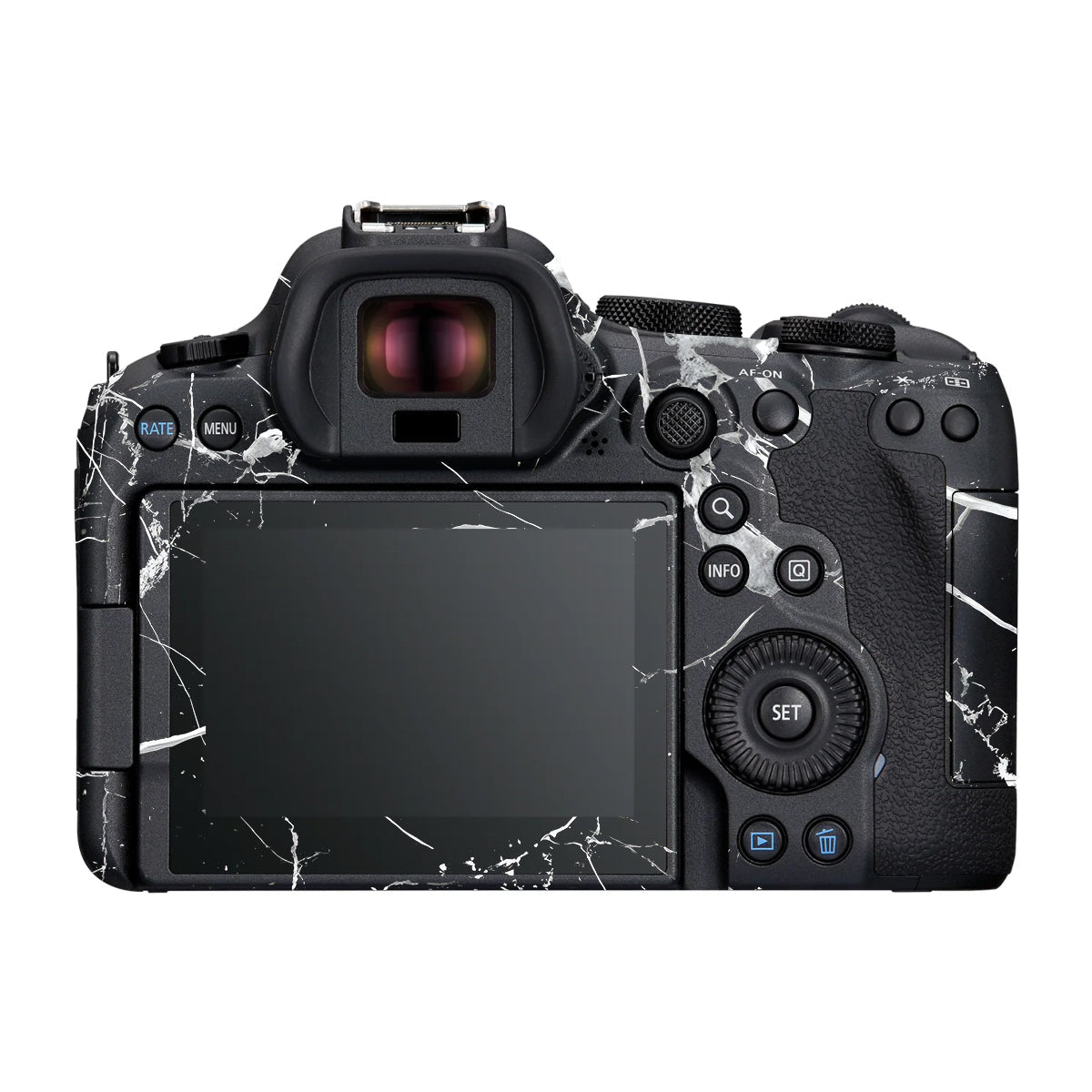White Veins on Black Canon R6 Mark III Camera Skin