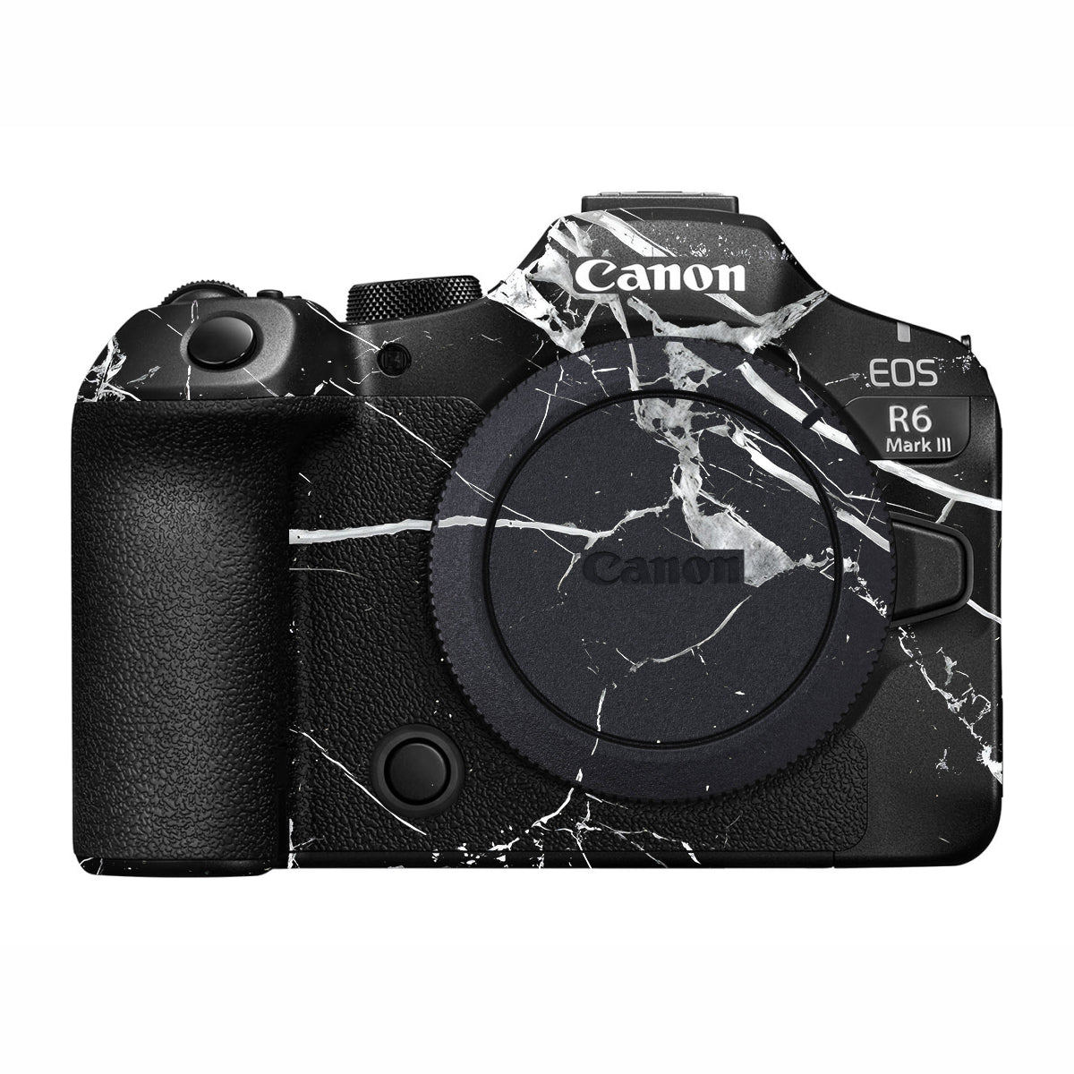 White Veins on Black Canon R6 Mark III Camera Skin
