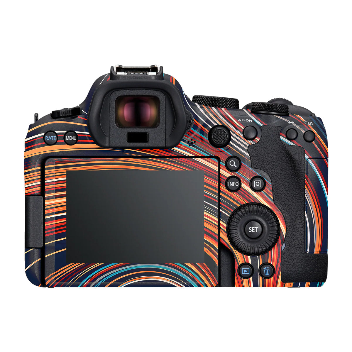 Retro Abstract Striped Swirl Canon R6 Mark III Camera Skin