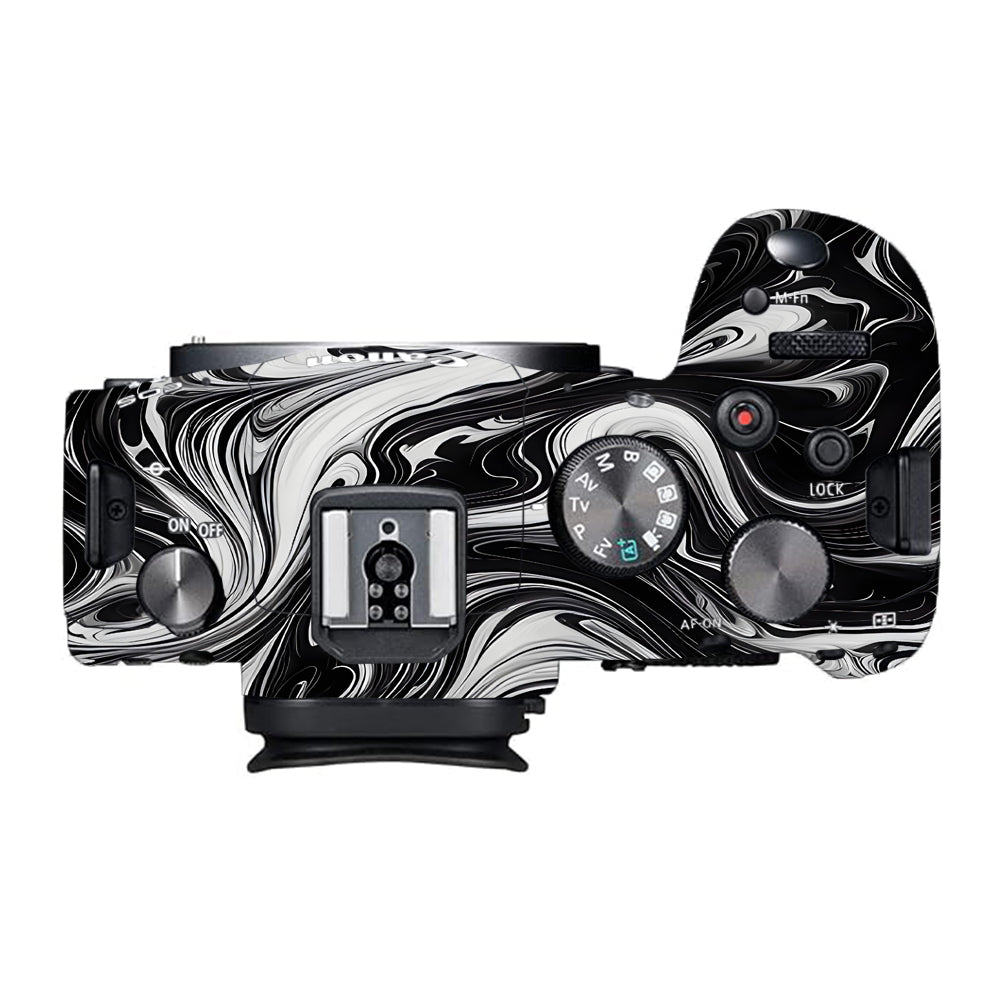 Black and White Marble Canon EOS R6 Mark I Camera Skins