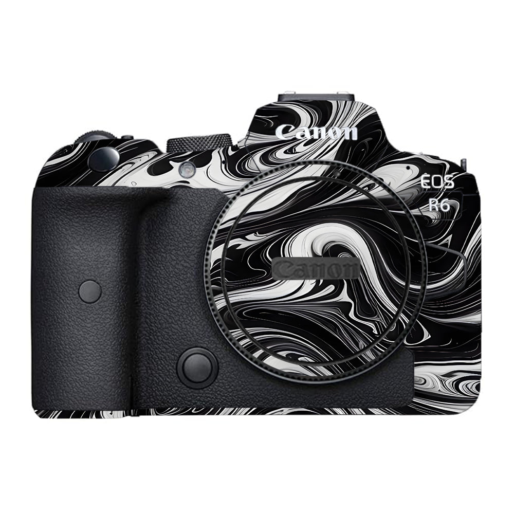 Black and White Marble Canon EOS R6 Mark I Camera Skins