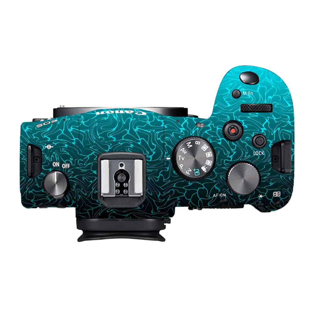 Cyan Blue to Black Gradient Canon EOS R6 Mark I Camera Skins