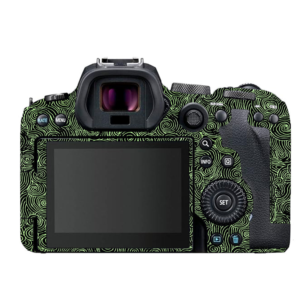 Green Spirals Canon EOS R6 Mark I Camera Skins