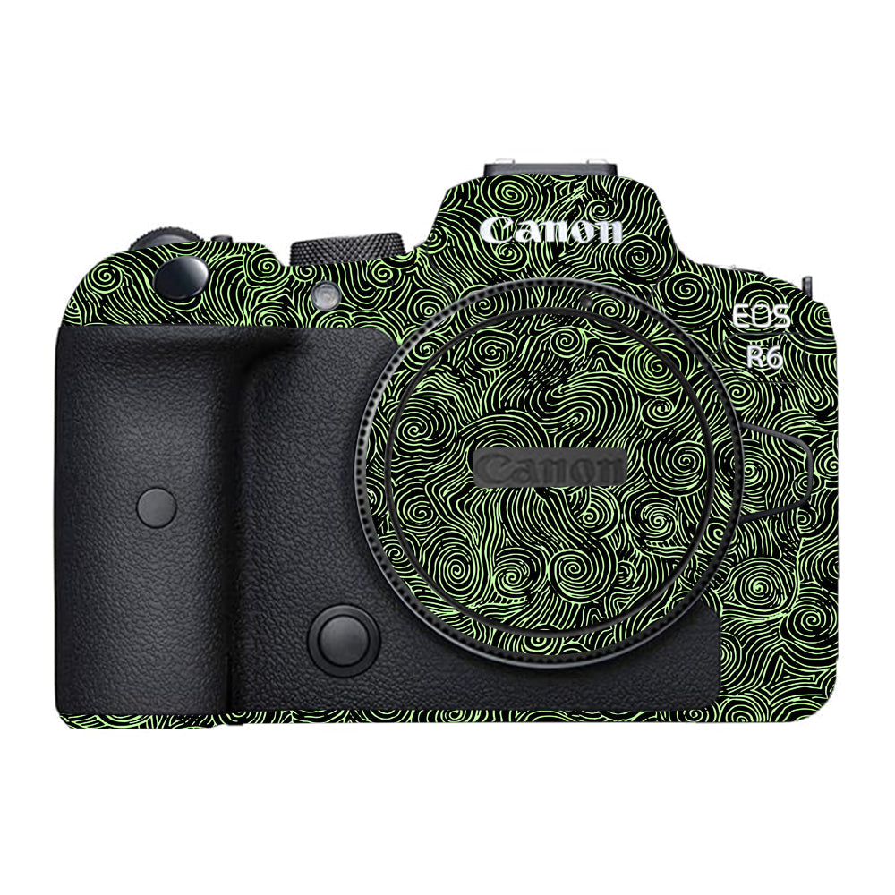 Green Spirals Canon EOS R6 Mark I Camera Skins