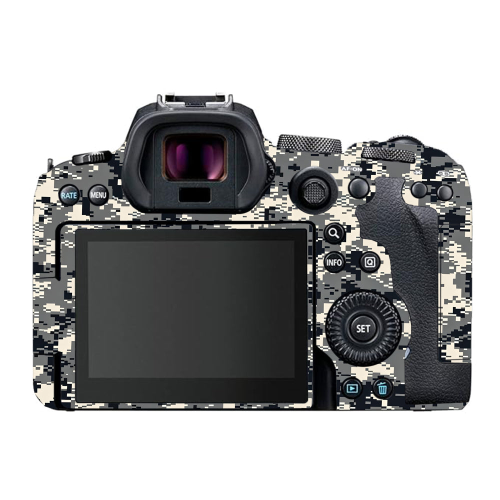 Grey Black Pixel Canon EOS R6 Mark I Camera Skins