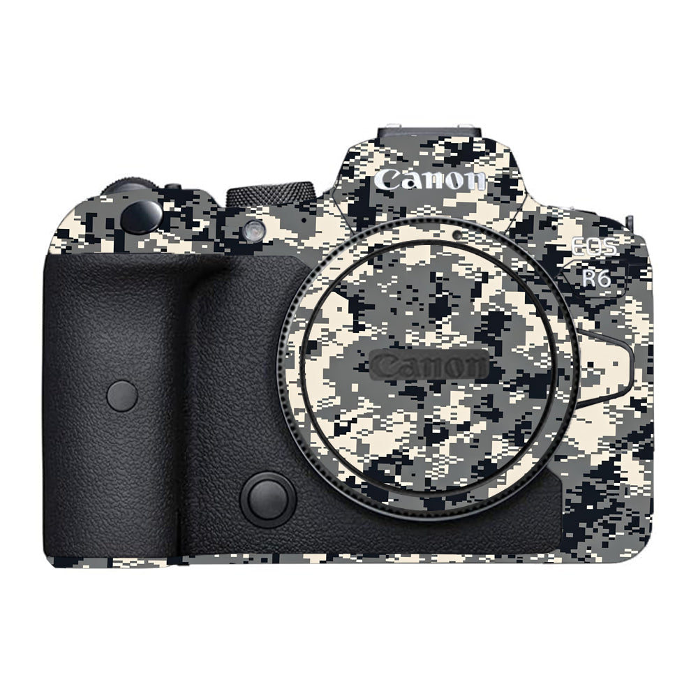 Grey Black Pixel Canon EOS R6 Mark I Camera Skins