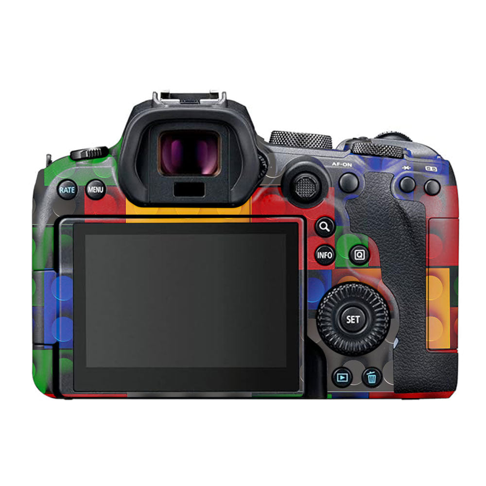 Colorful LEGO Brick Wall Pattern Canon EOS R6 Mark I Camera Skin