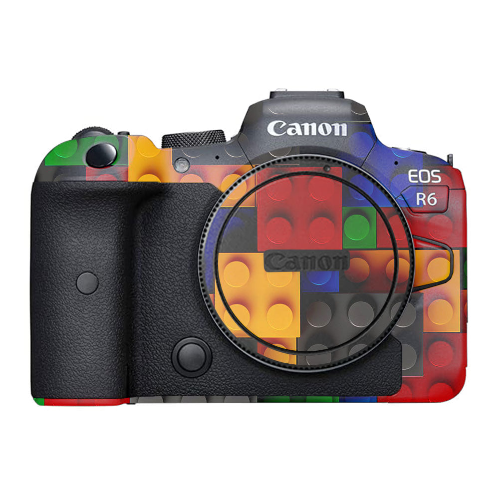 Colorful LEGO Brick Wall Pattern Canon EOS R6 Mark I Camera Skin