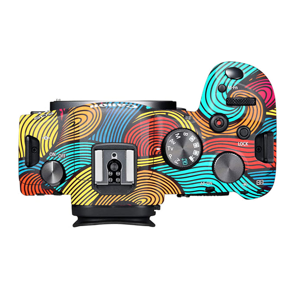 Retro Colorful Doodle Art Pattern Canon EOS R6 Mark I Camera Skin