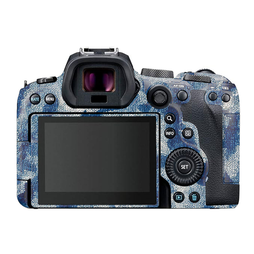 Blue Watercolor Fabric Canon EOS R6 Mark I Camera Skin