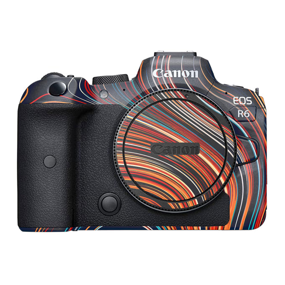 Retro Abstract Striped Swirl Canon EOS R6 Mark I Camera Skin