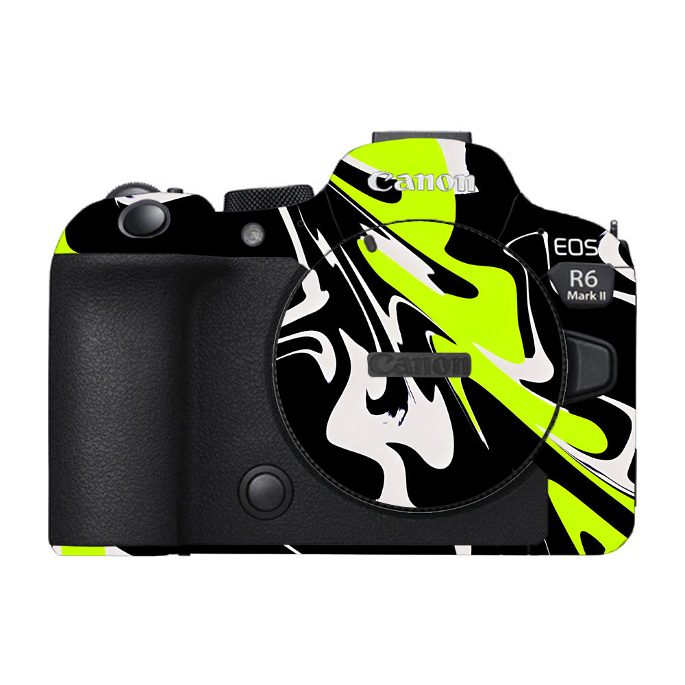 Neon Green and Black Pattern Canon EOS R6 Mark II Camera Skins