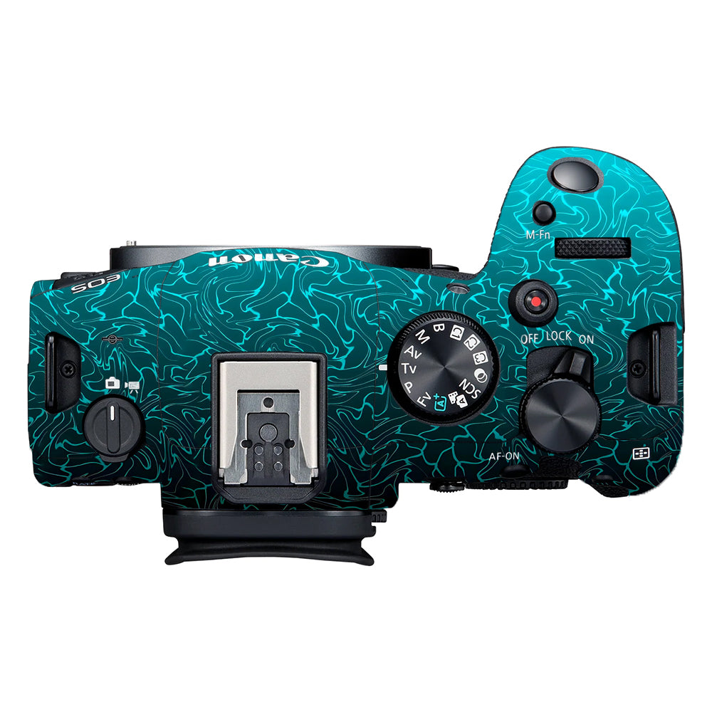 Cyan Blue to Black Gradient Canon EOS R6 Mark II Camera Skins