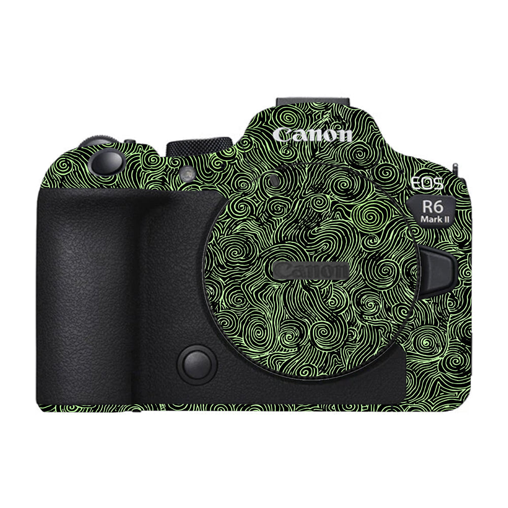Green Spirals Canon EOS R6 Mark II Camera Skins