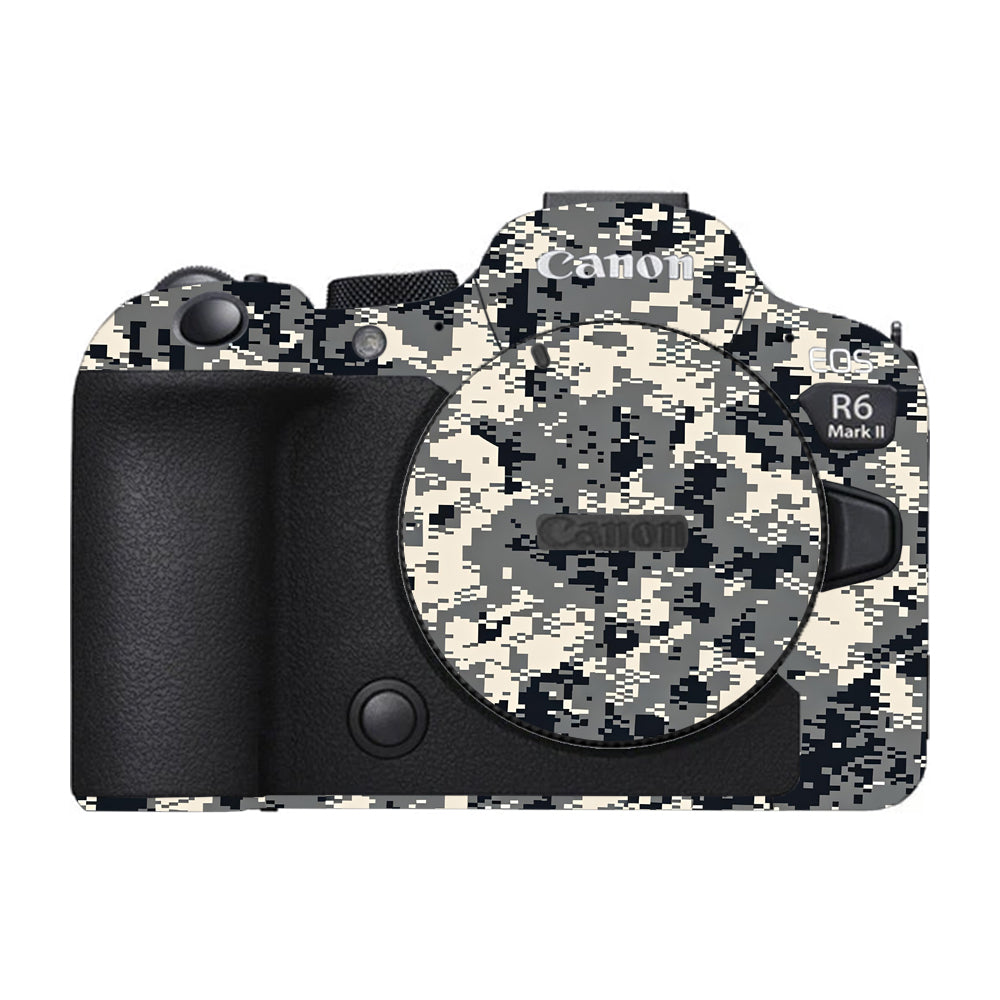 Grey Black Pixel Canon EOS R6 Mark II Camera Skins