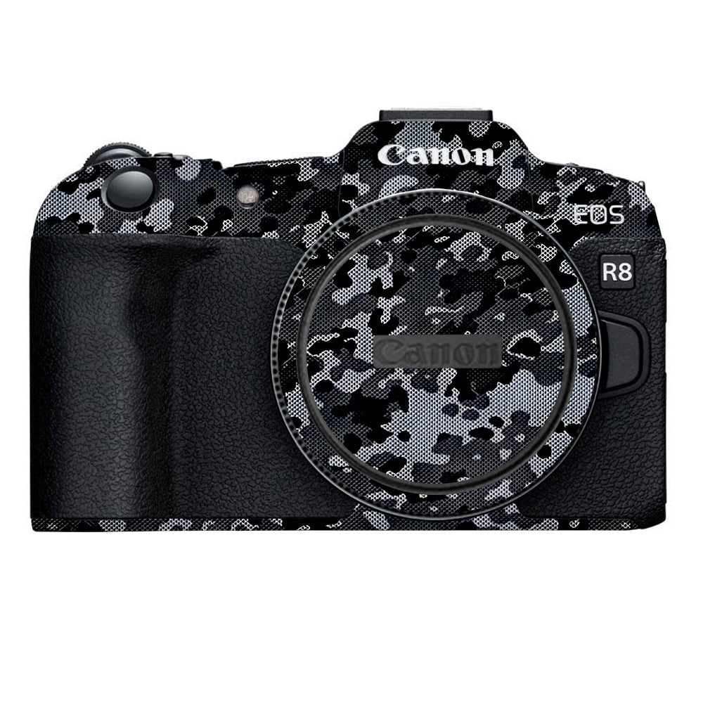 Stealth Grey Camo Canon EOS R8 Camera Skins