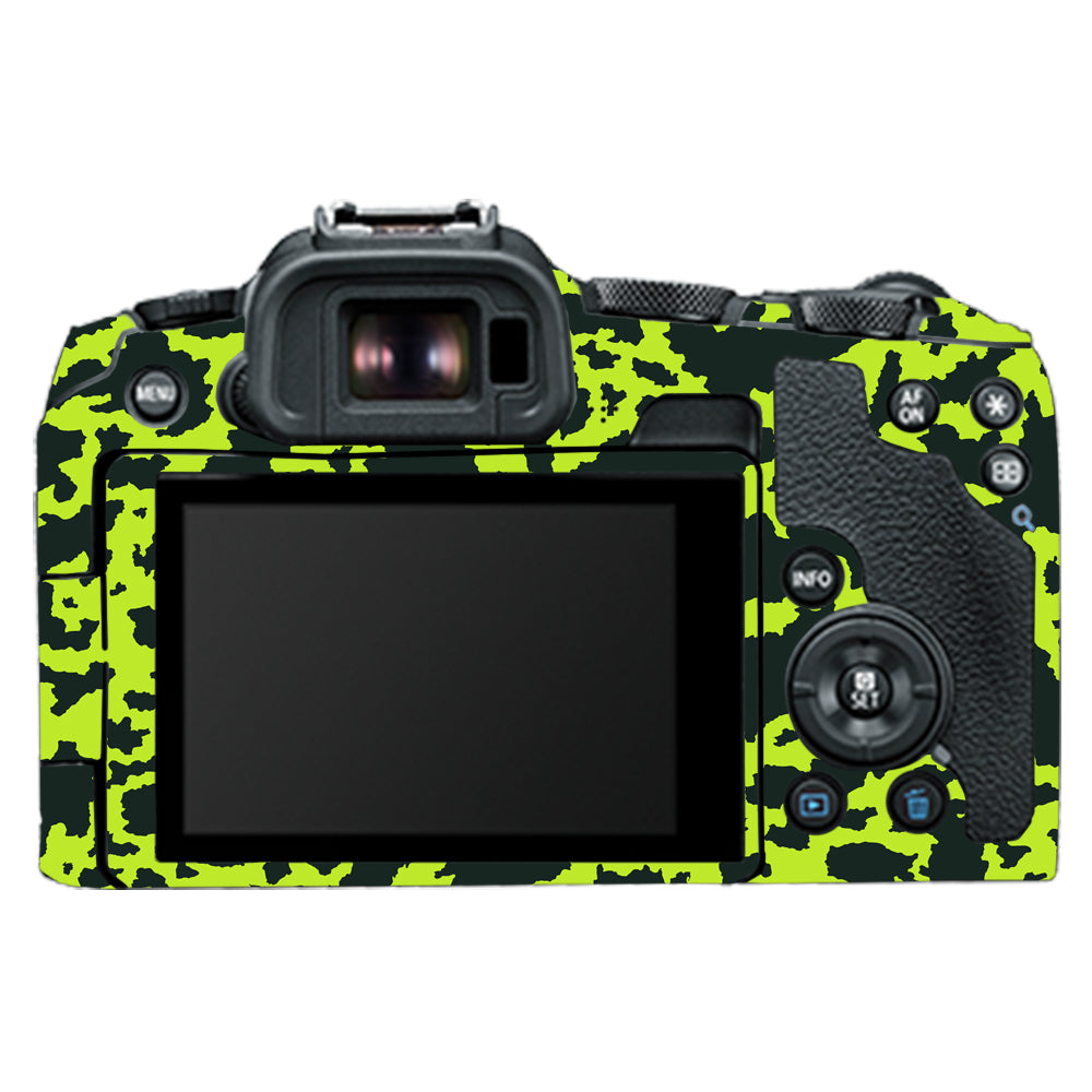 Neon Green Splatter Canon EOS R8 Camera Skins