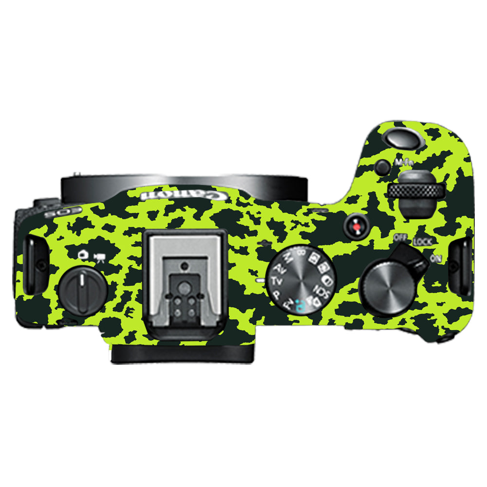 Neon Green Splatter Canon EOS R8 Camera Skins