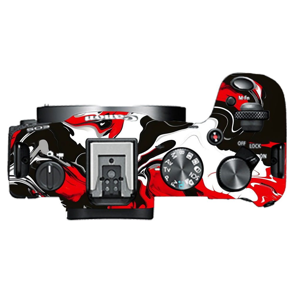 Scarlet and White Motion Canon EOS R8 Camera Skins