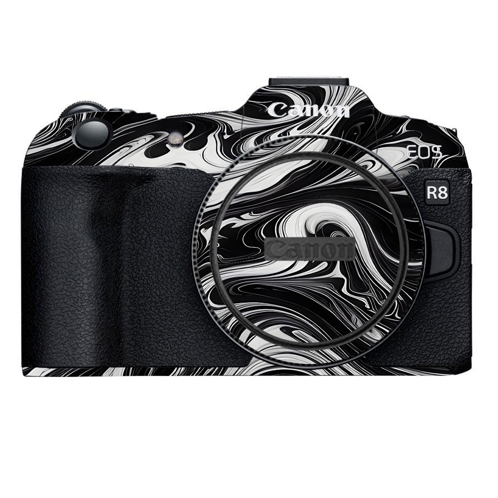 Black and White Marble Canon EOS R8 Camera Skins