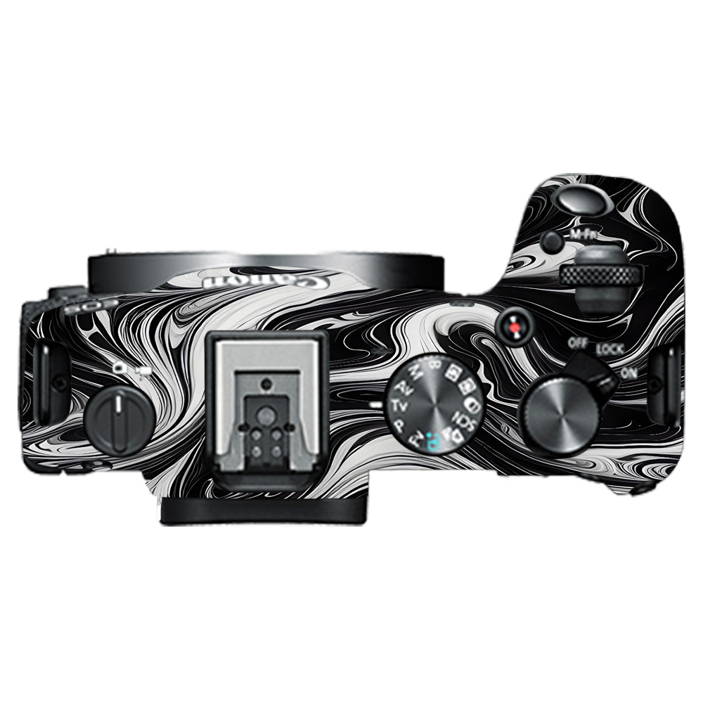 Black and White Marble Canon EOS R8 Camera Skins