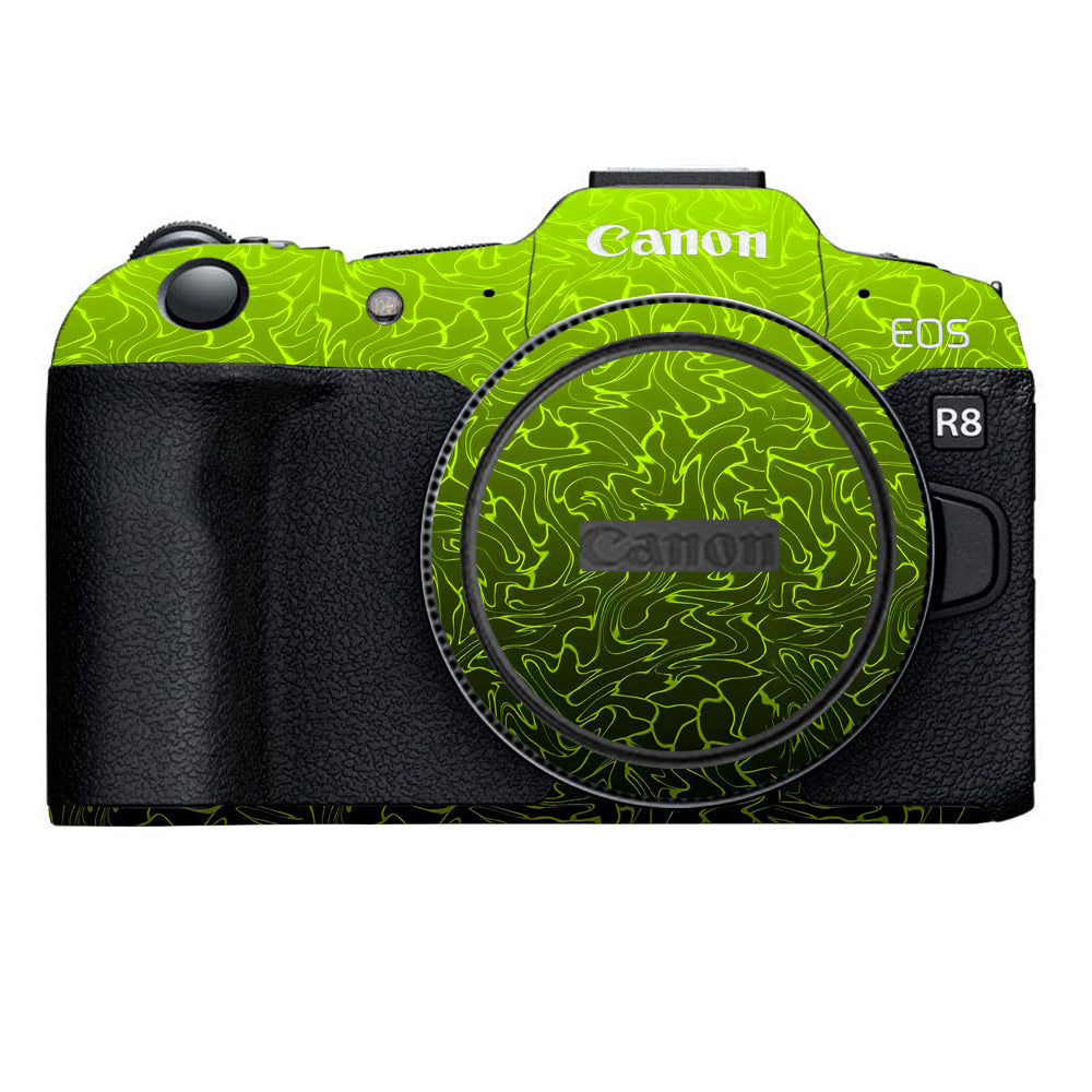 Lime Yellow to Black Gradient Canon EOS R8 Camera Skins