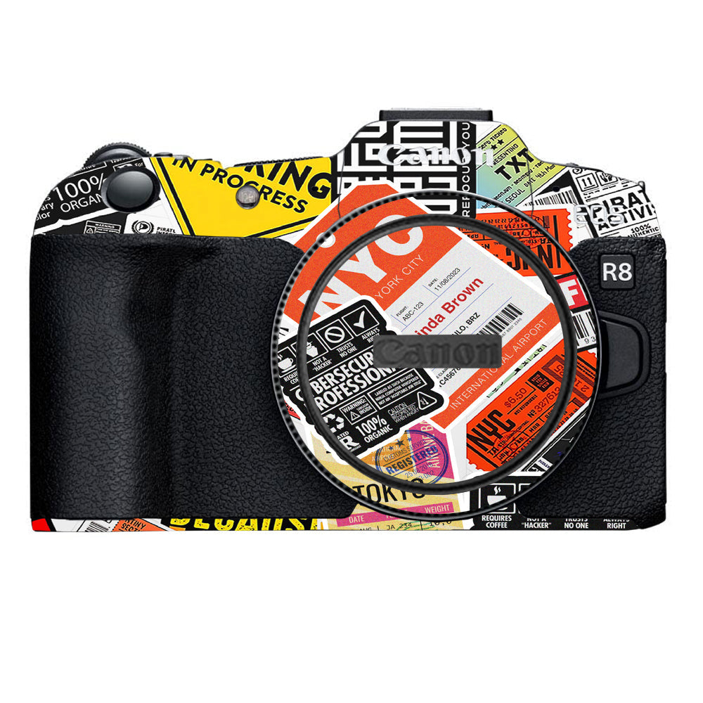 Tech Aesthetic Sticker Collage Canon EOS R8 Camera Skins