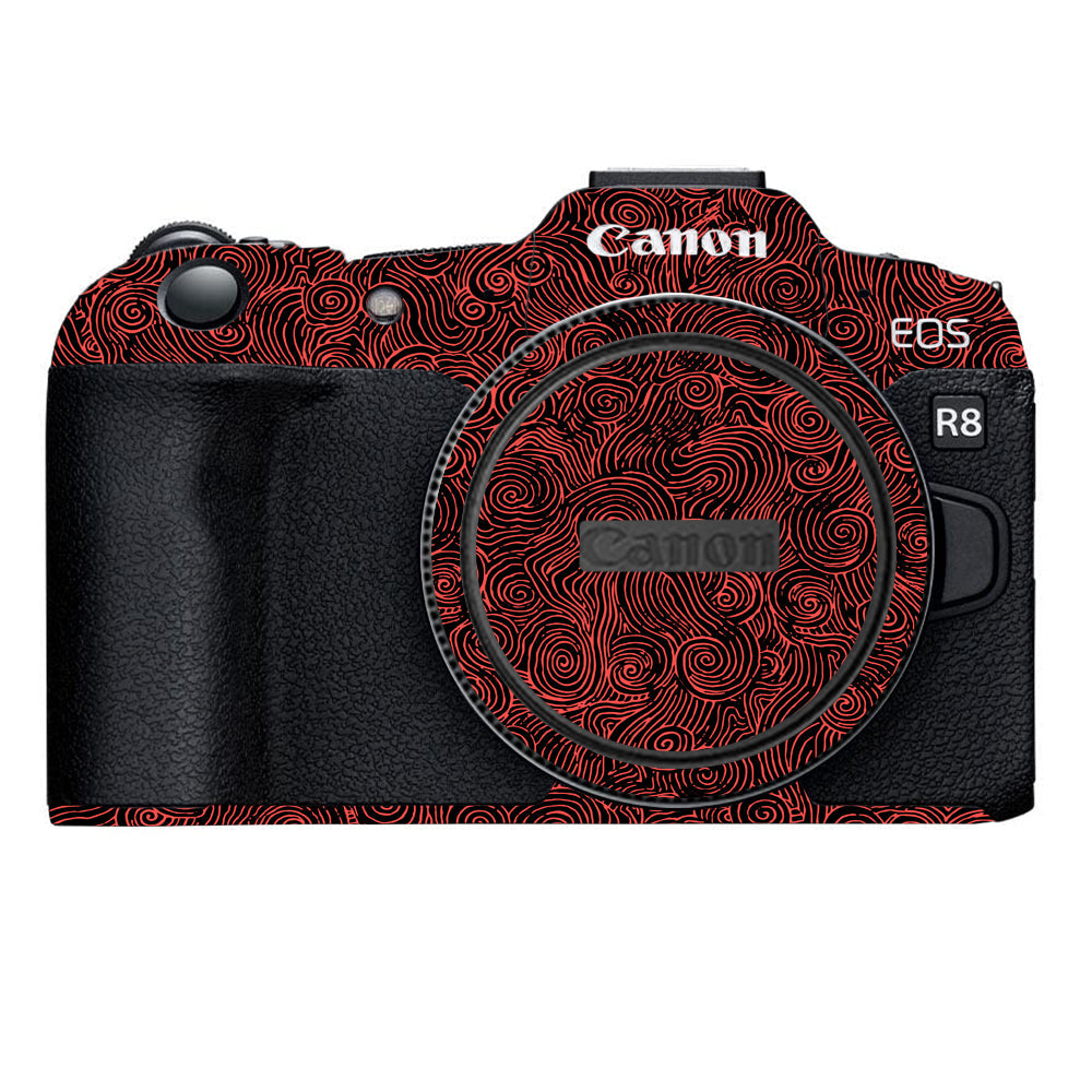 Red Spirals Canon EOS R8 Camera Skins