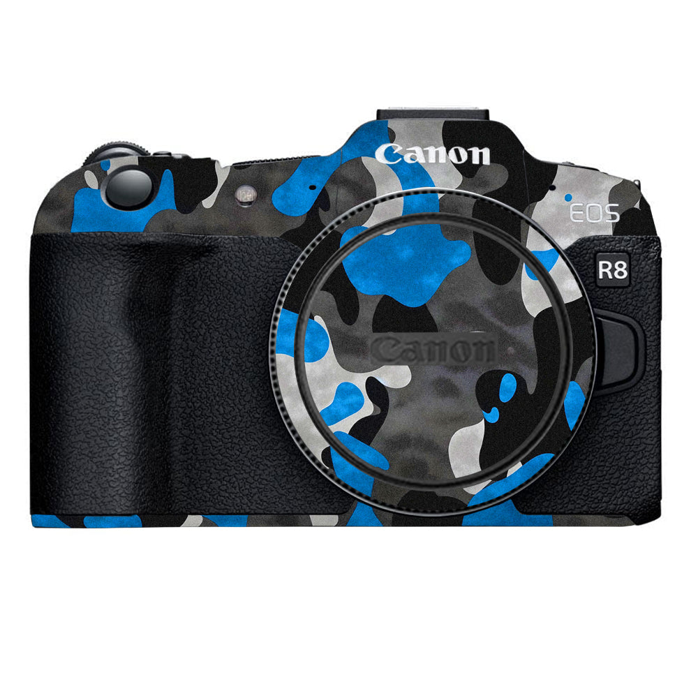 Blue Grey Camo Canon EOS R8 Camera Skins