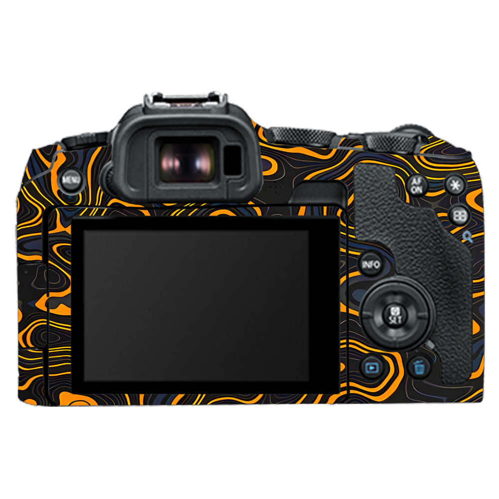 Amber Topographic Waves Canon EOS R8 Camera Skins