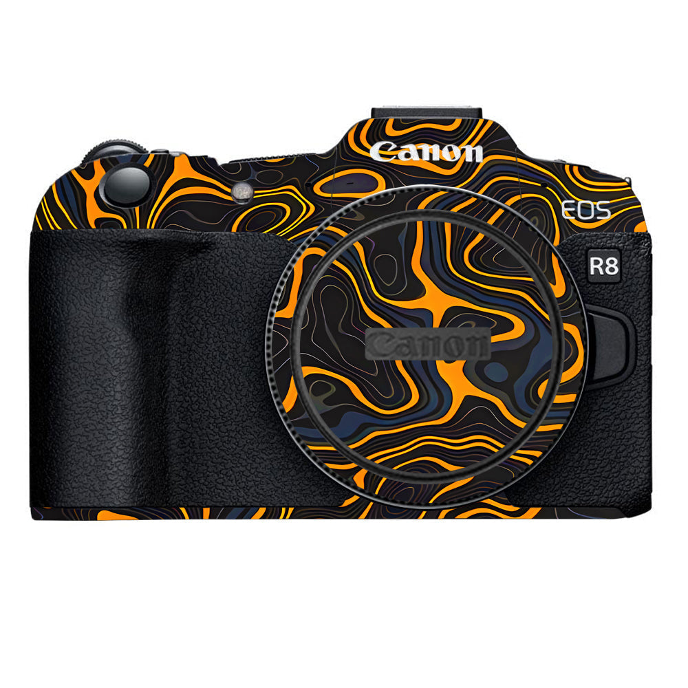 Amber Topographic Waves Canon EOS R8 Camera Skins