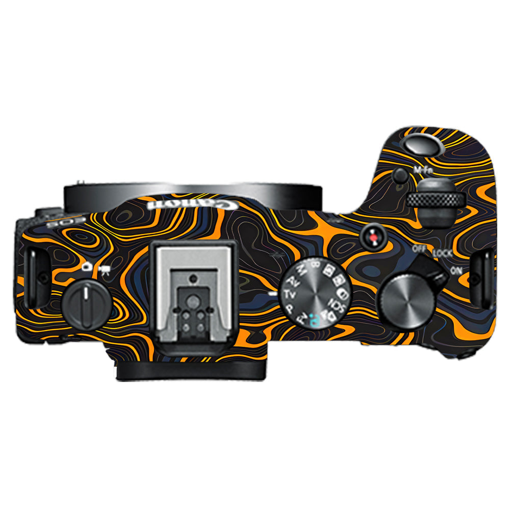 Amber Topographic Waves Canon EOS R8 Camera Skins