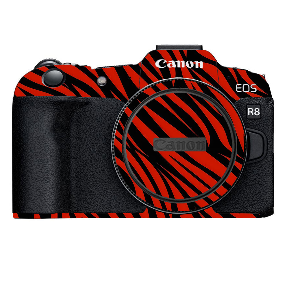 Red and Black Stripes Canon EOS R8 Camera Skins