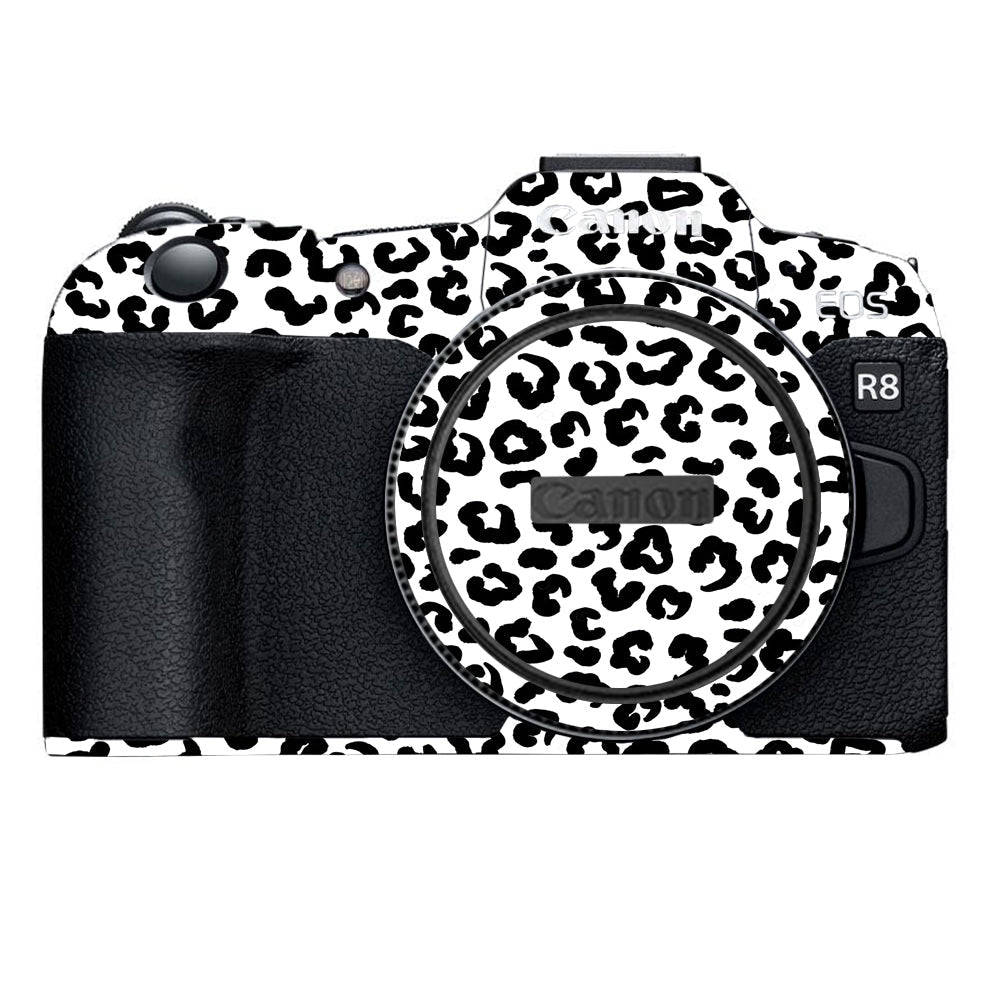 White Leopard Canon EOS R8 Camera Skins