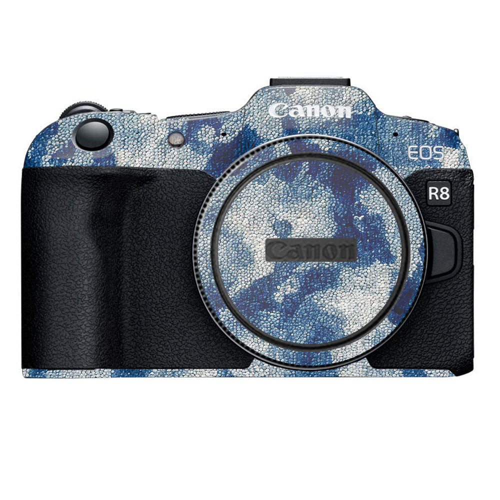 Blue Watercolor Fabric Canon EOS R8 Camera Skin