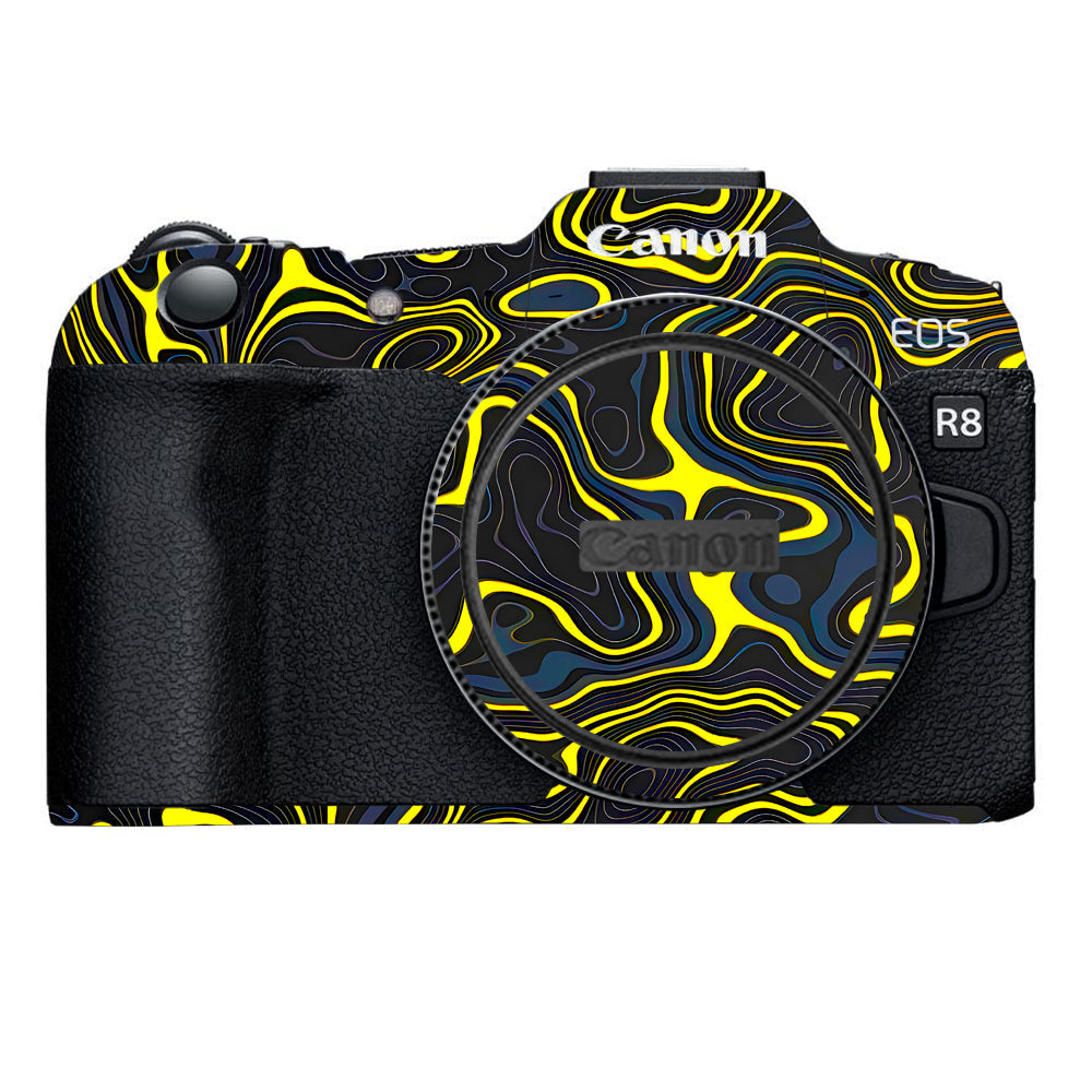 Neon Lava Contours Canon EOS R8 Camera Skins