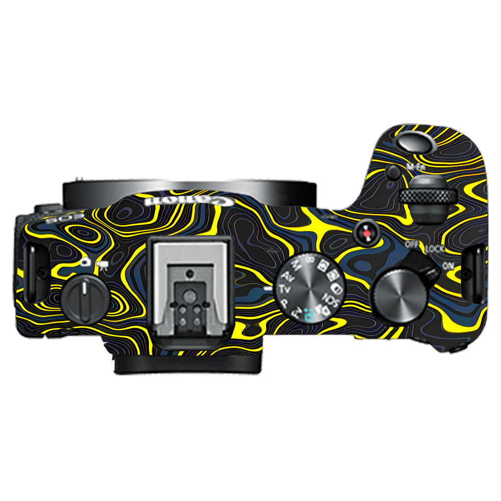 Neon Lava Contours Canon EOS R8 Camera Skins