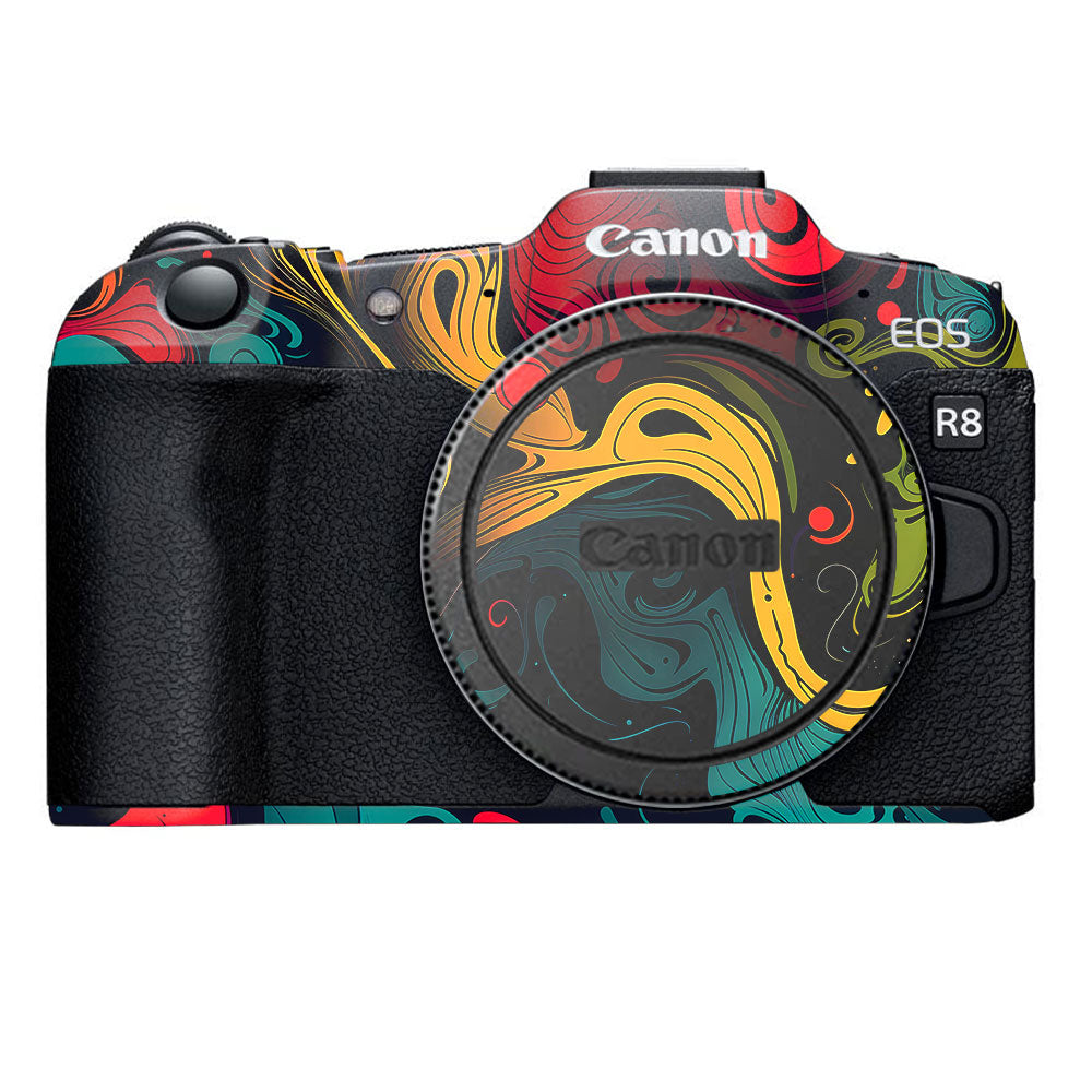 Psychedelic Color Swirl Canon EOS R8 Camera Skin