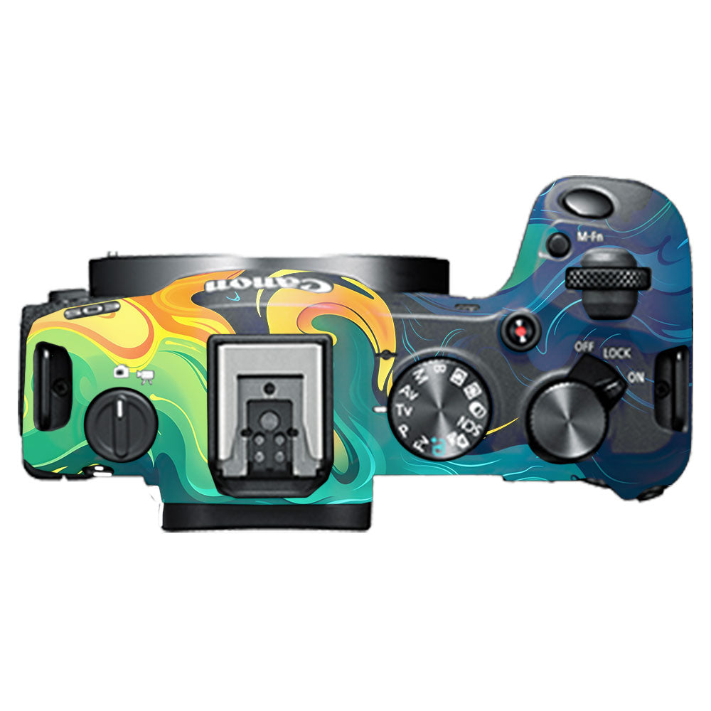 Rainbow Liquid Fusion Canon EOS R8 Camera Skin