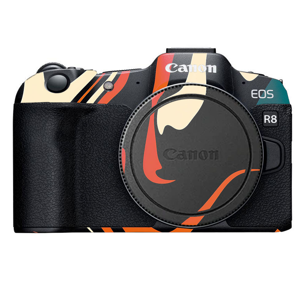Mid-Century Abstract Swirl Canon EOS R8 Camera Skin