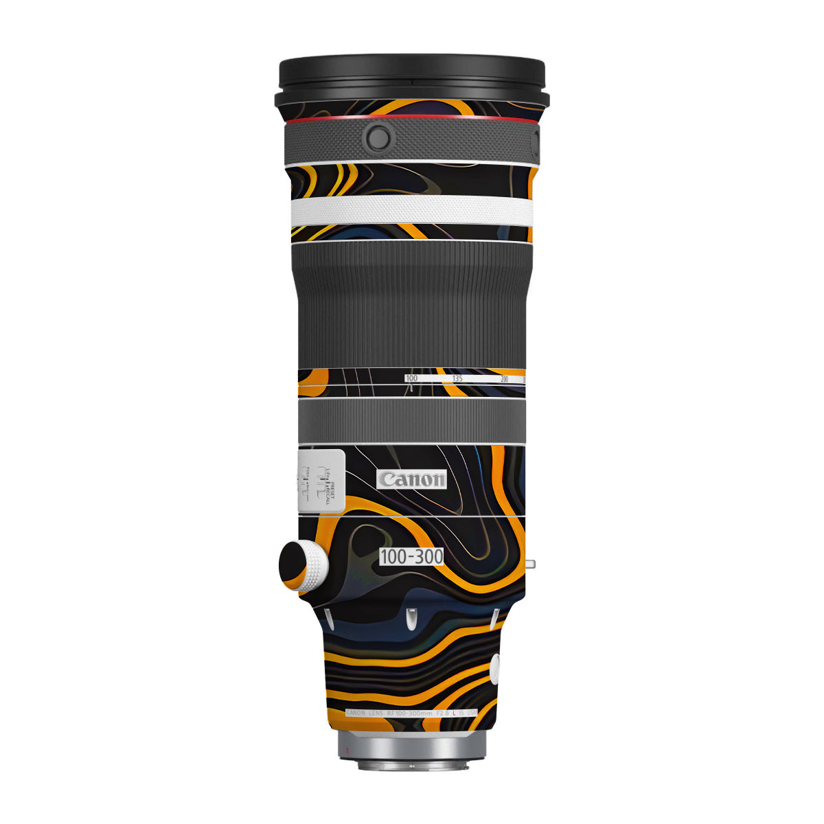 Amber Topographic Waves Canon RF 100-300mm F/2.8 L IS USM Camera Lens Skin