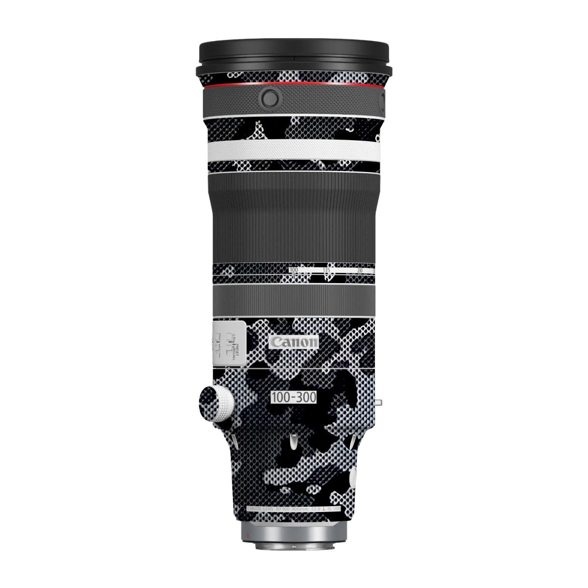 Stealth Grey Camo Canon RF 100-300mm F/2.8 L IS USM Camera Lens Skin