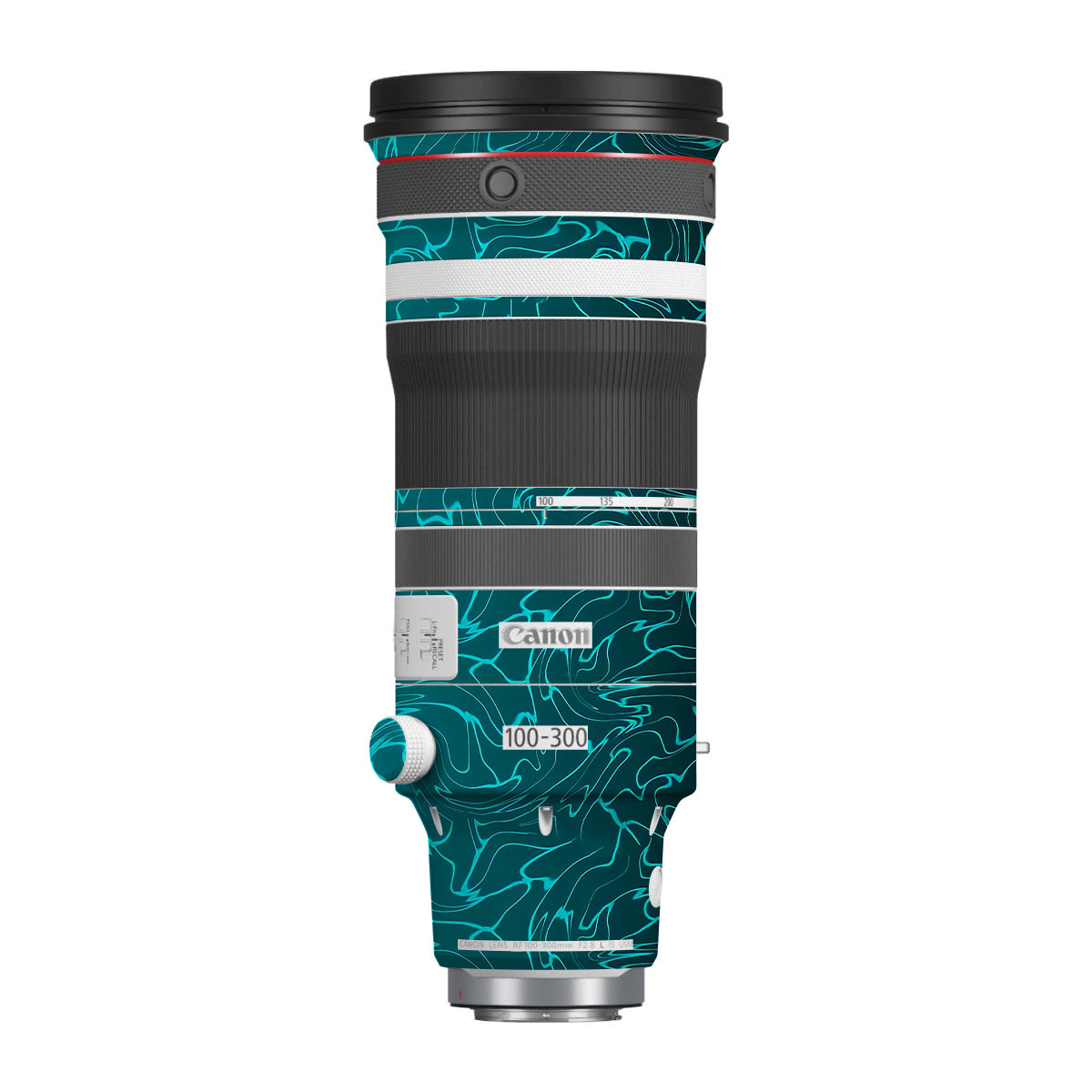 Cyan Blue to Black Gradient Canon RF 100-300mm F/2.8 L IS USM Camera Lens Skin